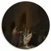 Het loflied van Simeon - Schilderij van Rembrandt van Rijn Wandcirkel kunststof plaat 5mm dik klein -3d