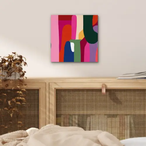 Kleurvakken - Recht - Rond - Abstract aluminium wit klein -sfeer3
