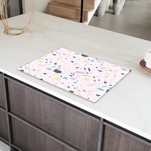 Terrazzo -  Patroon - Zacht - Snoep Inductie beschermer vinyl 3mm klein 276 -sfeer8