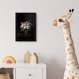 Pastel - Bloemen - Glazen - Vaas fotolijst zwart zonder passe partout klein -usfeer4_kinderkamer