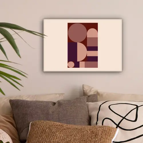 Geometrisch - Cirkels - Rood canvas 2cm klein -sfeer1