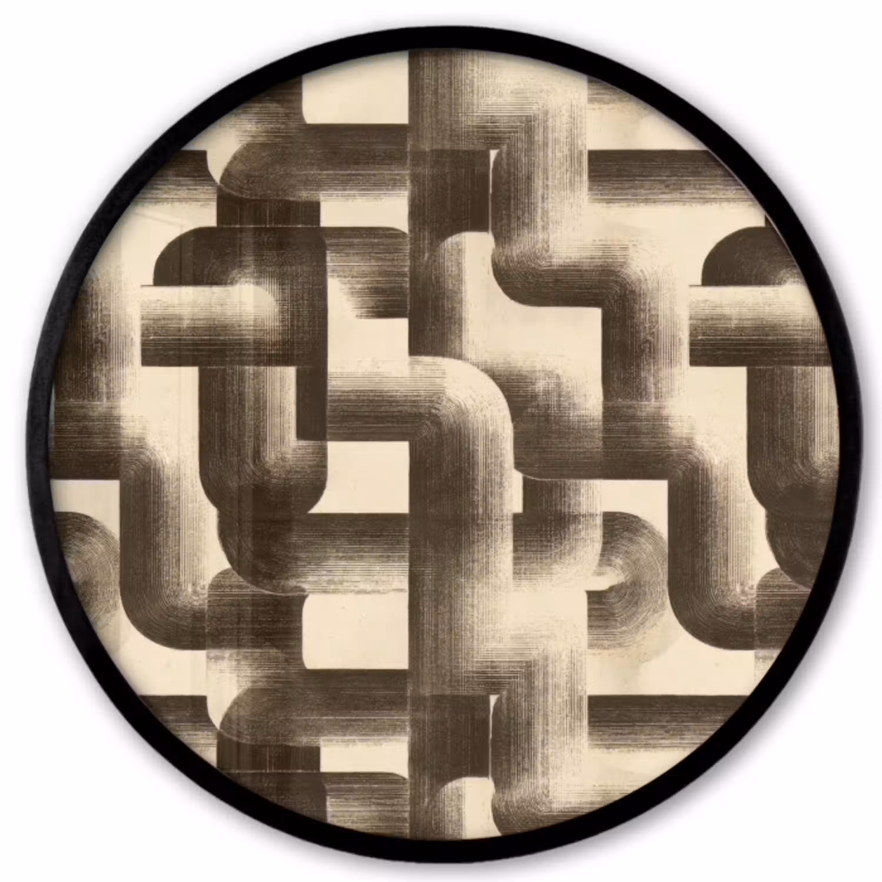 Abstract - Retro - Zwart Fotolijst rond zonder passe partout klein 856 -3d