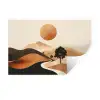 Zon - Heuvels - Boom - Abstract Muursticker klein -3d