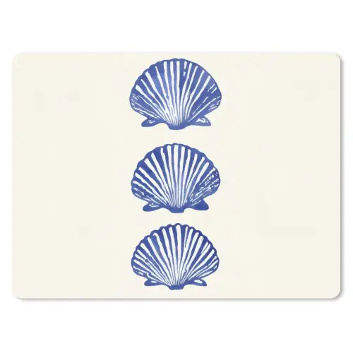 Schelpen - Blauw - Patroon muismat rubber klein -3d
