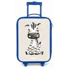 Zebra portrettekening met beige achtergrond Kinderkoffer - Blauw klein -zz3dotto