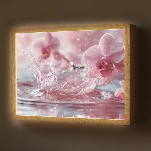 Abstract - Modern - Water - Orchidee Light Box met batterij (Wandlamp) middel -z3d_website