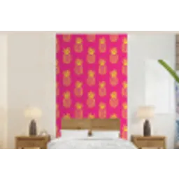 Ananas - Trendy - Roze fotobehang vinyl groot 64 -bed