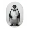 Pinguïn - WC rol - Wit Wandcirkel Ovaal Forex klein -3d
