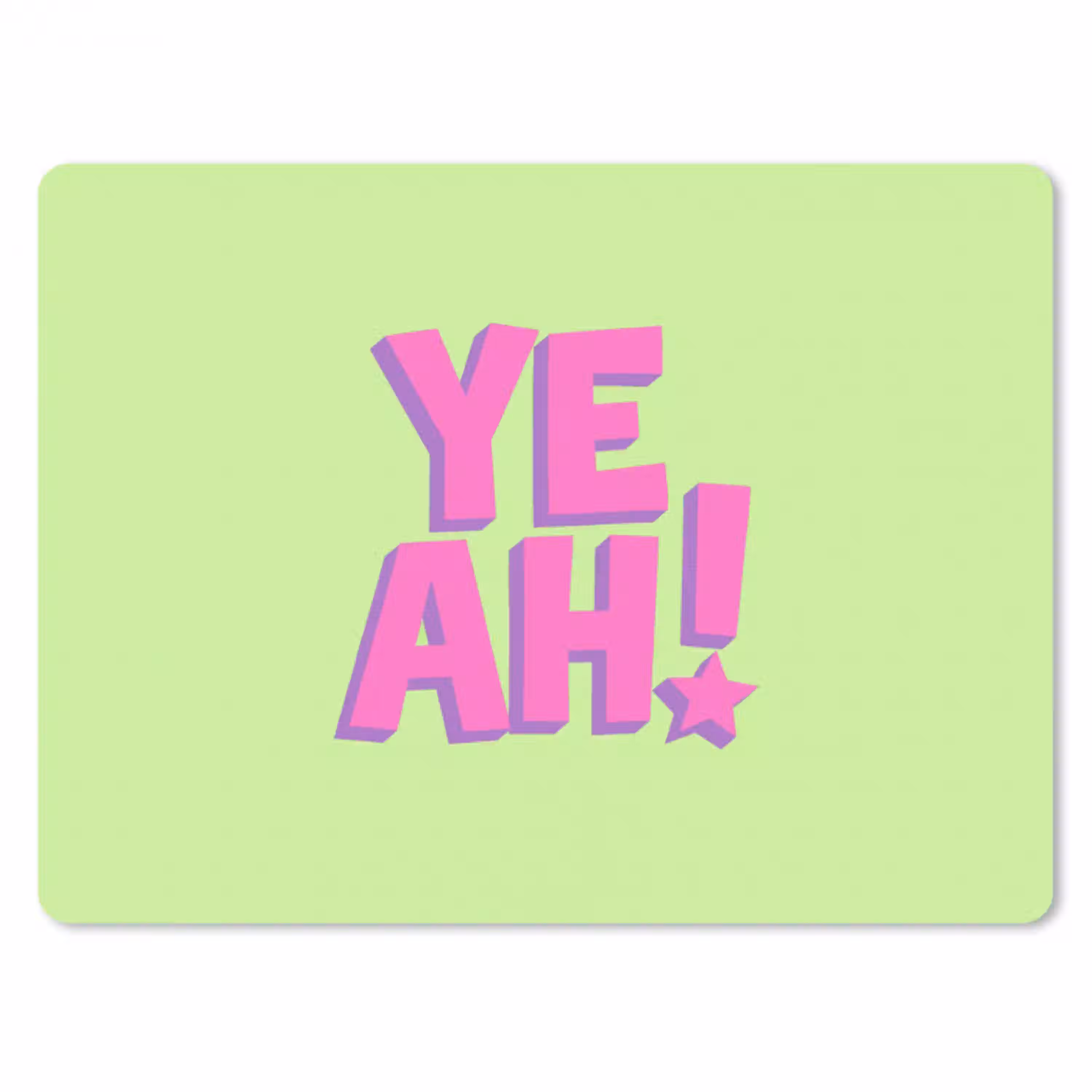 Groen - Neon - Quote muismat rubber klein -3d