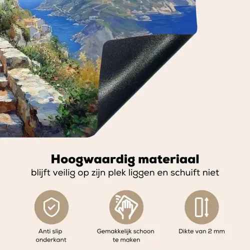 Trap - Huizen - Berglandschap - Zee Inductie beschemer met haakjes klein -ky-onderkant-nl