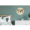 Wereldkaart - Kruiden - Kleurrijk Wandcirkel aluminium klein -slaapkamer
