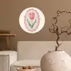Tulp - Lijst - Ovaal - Illustratie Wandcirkel behangsticker klein -sfeer1