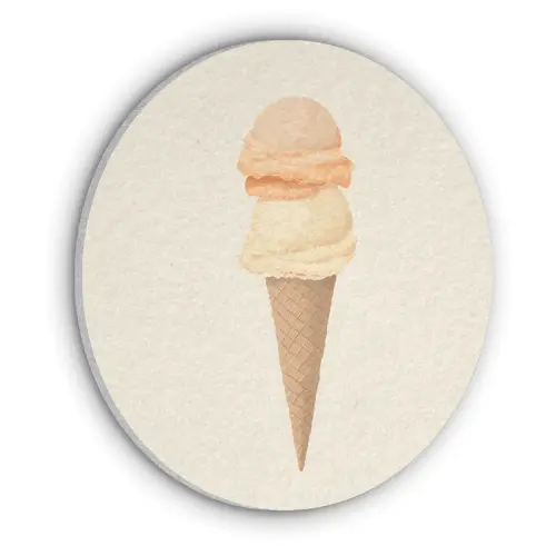 Minimalistisch - Schepijs - Hoorntje - Beige Akoestische PET Vilt - Rond klein -3d
