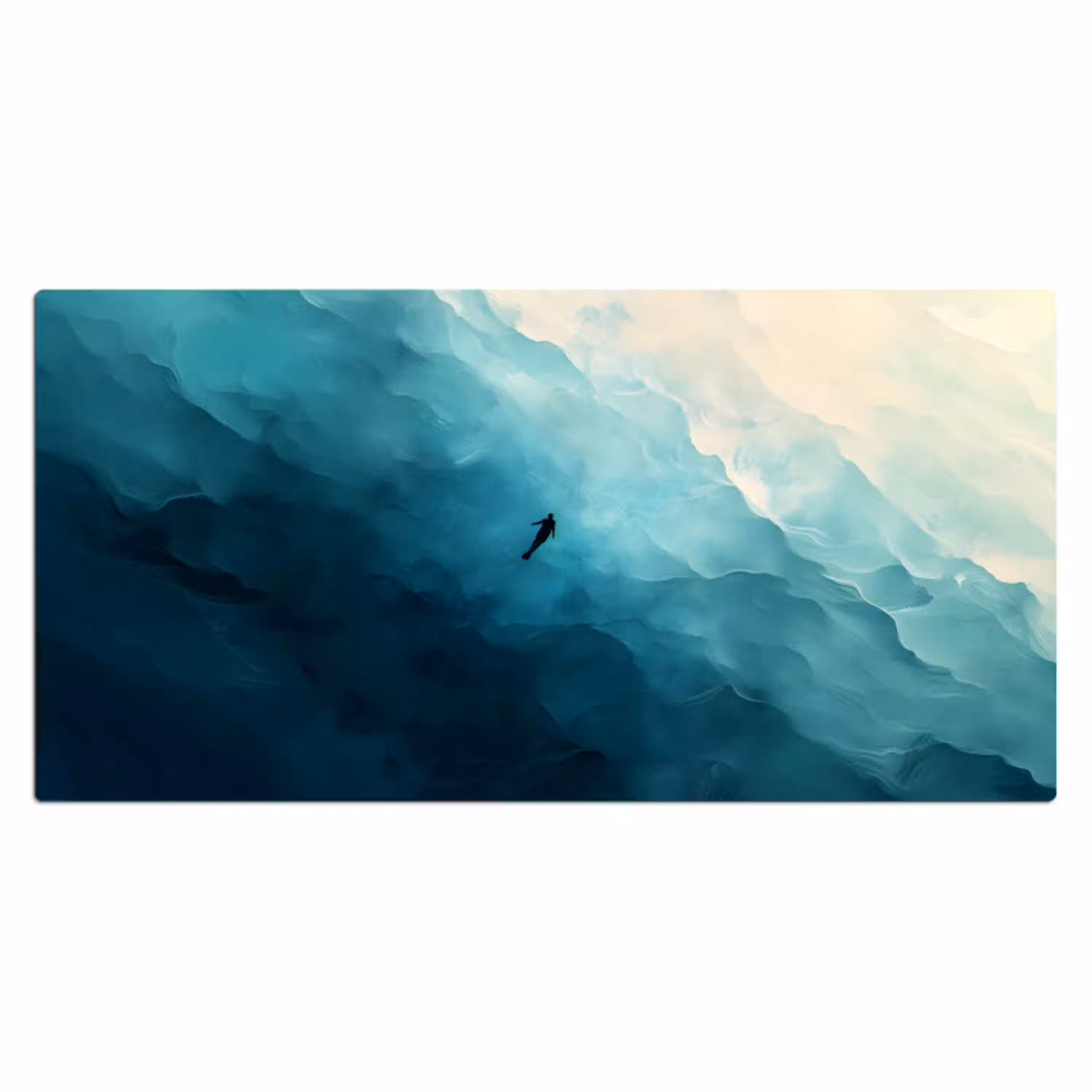 Zee - Silhouet - Abstract - Blauw Muismat XXL klein -3d_leeg