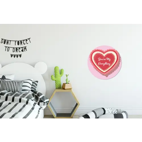 Liefde - Hart - Valentijn Wandcirkel aluminium klein -kinderkamer