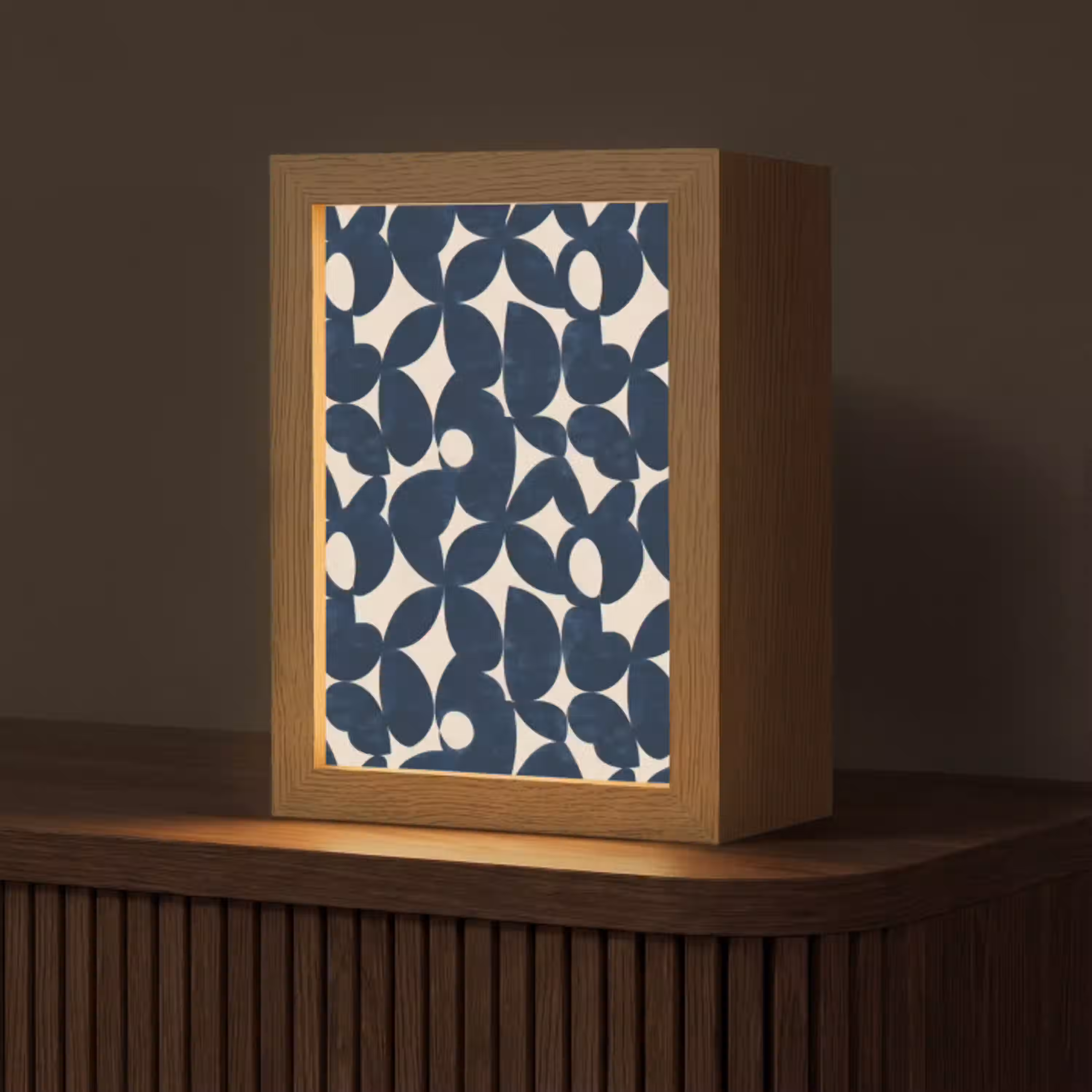 Modern - Geometrisch - Blauw Light Box met kabel (Tafellamp) klein 925 -z3d_website