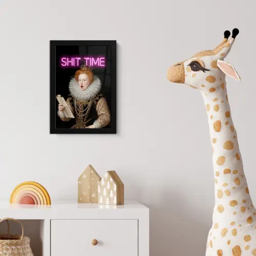 Portret - Humor - Neon fotolijst zwart zonder passe partout klein -usfeer4_kinderkamer