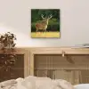 Hert - Gewei - Gras - Natuur - Dieren - Groen aluminium wit klein -sfeer3
