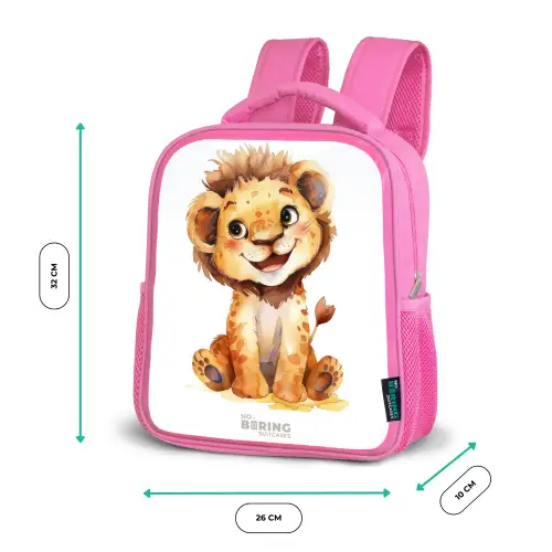 Baby leeuw Kinderrugzak - Roze middel -productfoto_formaten