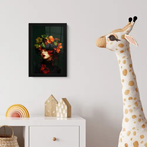 Vrouw - Rood - Groen - Druiven fotolijst zwart zonder passe partout klein -usfeer4_kinderkamer