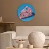 Taart - Edelstenen - Glitters - Roze Akoestische PET Vilt - Rond klein -sfeer1