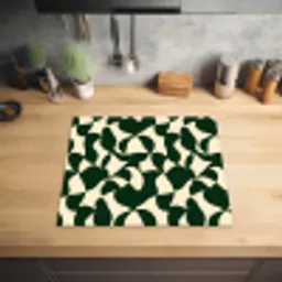 Groen - Organische vlakken - Crème Inductie beschermer vinyl 3mm middel 274 -sfeer5