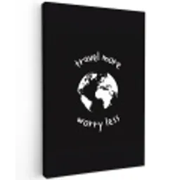 Illustratie - Zwart - Planeet - Quote Tuinposter op houten frame 2 cm dik middel -3d