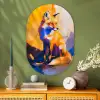Vos - Oranje - Vormen - Abstract Wandcirkel Ovaal Glas middel -sfeer2