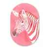 Zebra - Pink - Verf Wandcirkel Ovaal Forex klein -3d