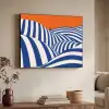Fietser - Heuvels - Strepen - Blauw Textielframe zwart klein -sfeer3