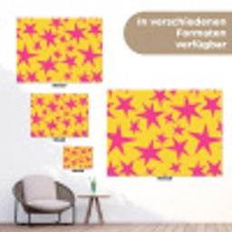 Sterren - Patroon - Roze - Geel tuinposter los doek klein 239 -Xsfeer9_DE