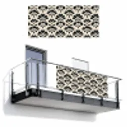 Abstract - Patroon - Zwart Balkonbeschermer Duitsland klein 596 -3d