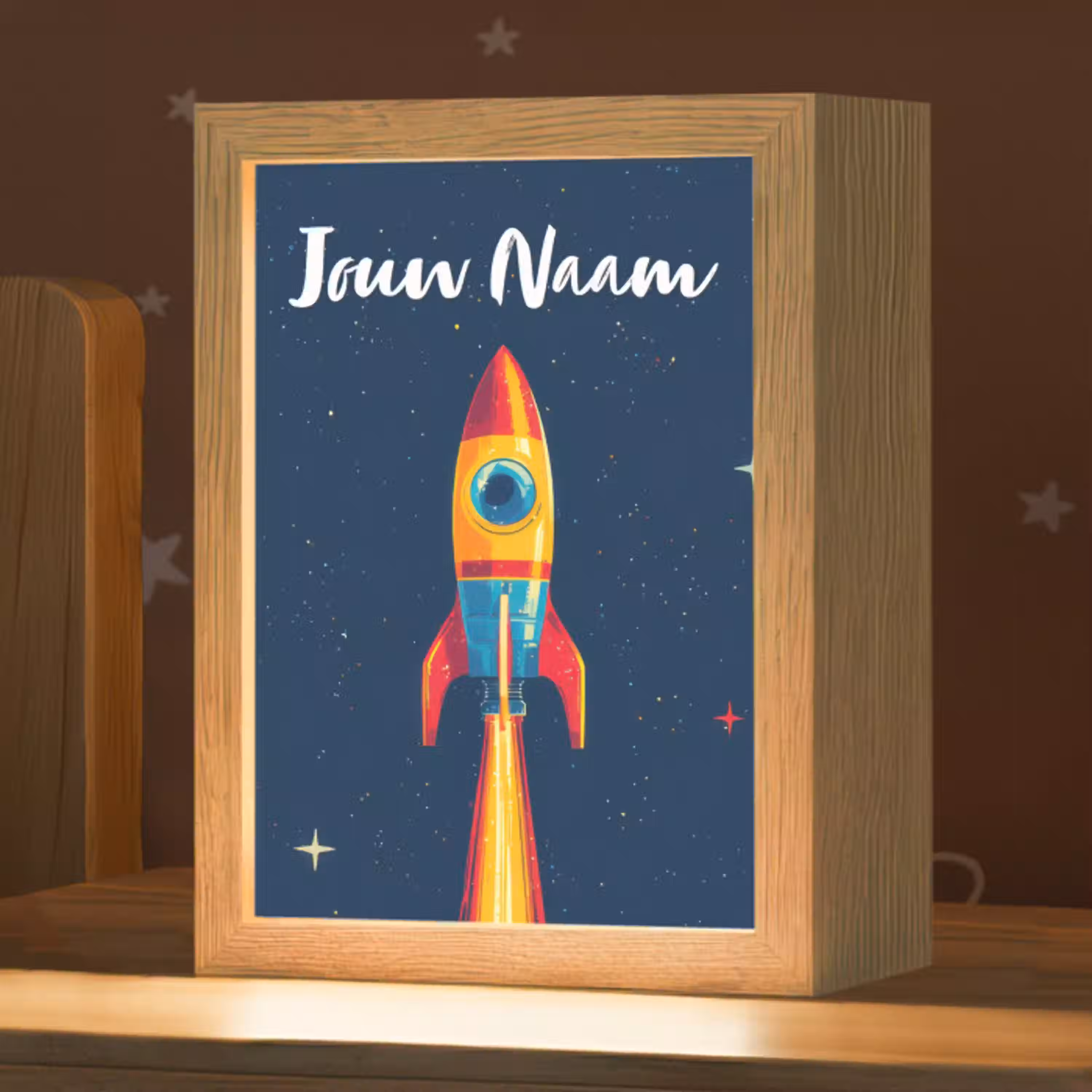 Raket - Rookwolken - Ruimte Light Box met kabel (Kinderlampje) klein -zzz_3d_website