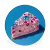 Taart - Edelstenen - Glitters - Roze Wandcirkel aluminium klein -3d