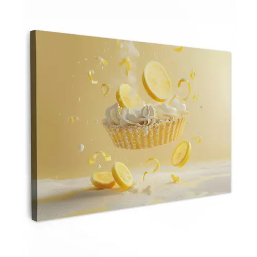 Citroen - Taart - Eten - Geel canvas 2cm klein -z3d