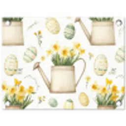 Gieter - Bloemen - Eieren tuinposter los doek klein -3d