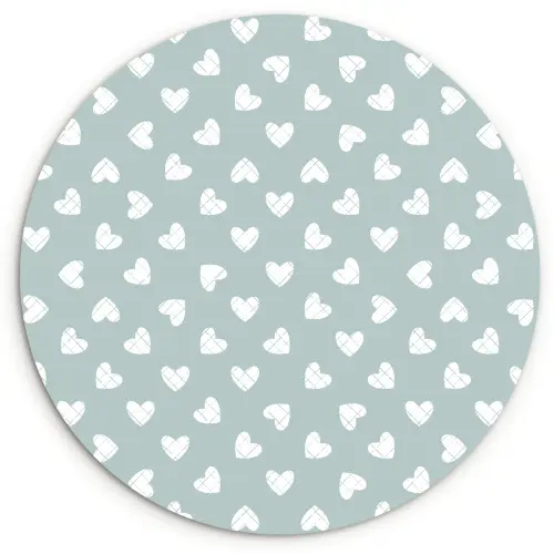 Hartjes - Blauw - Patroon - Strepen Wandcirkel plexiglas klein 852 -3d