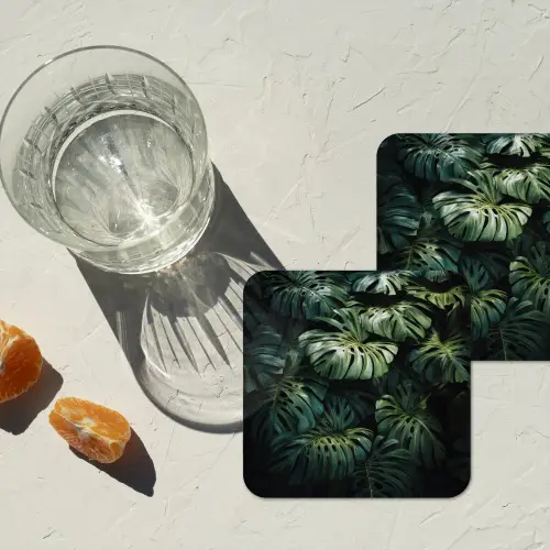 Plant - Monstera - Lichtinval onderzetter kurk middel -sfeer4