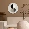 Cirkels - Strepen - Minimalistisch - Zwart Wandcirkel kunststof plaat 5mm dik klein -sfeer1