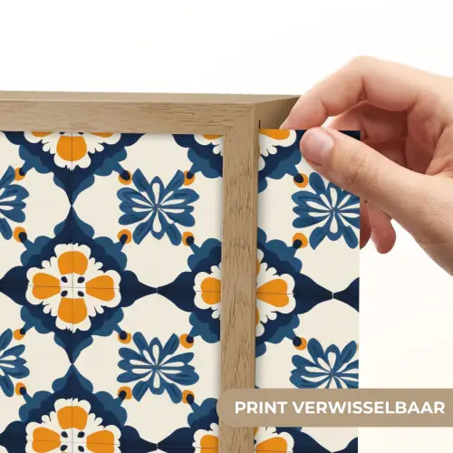 Klassiek - Geometrisch - Blauw Light Box met batterij (Wandlamp) middel 907 -USP_websiteprintNL