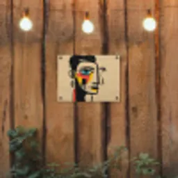 Geometrisch - Felle kleuren - Kubistische stijl tuinposter los doek klein -sfeer1