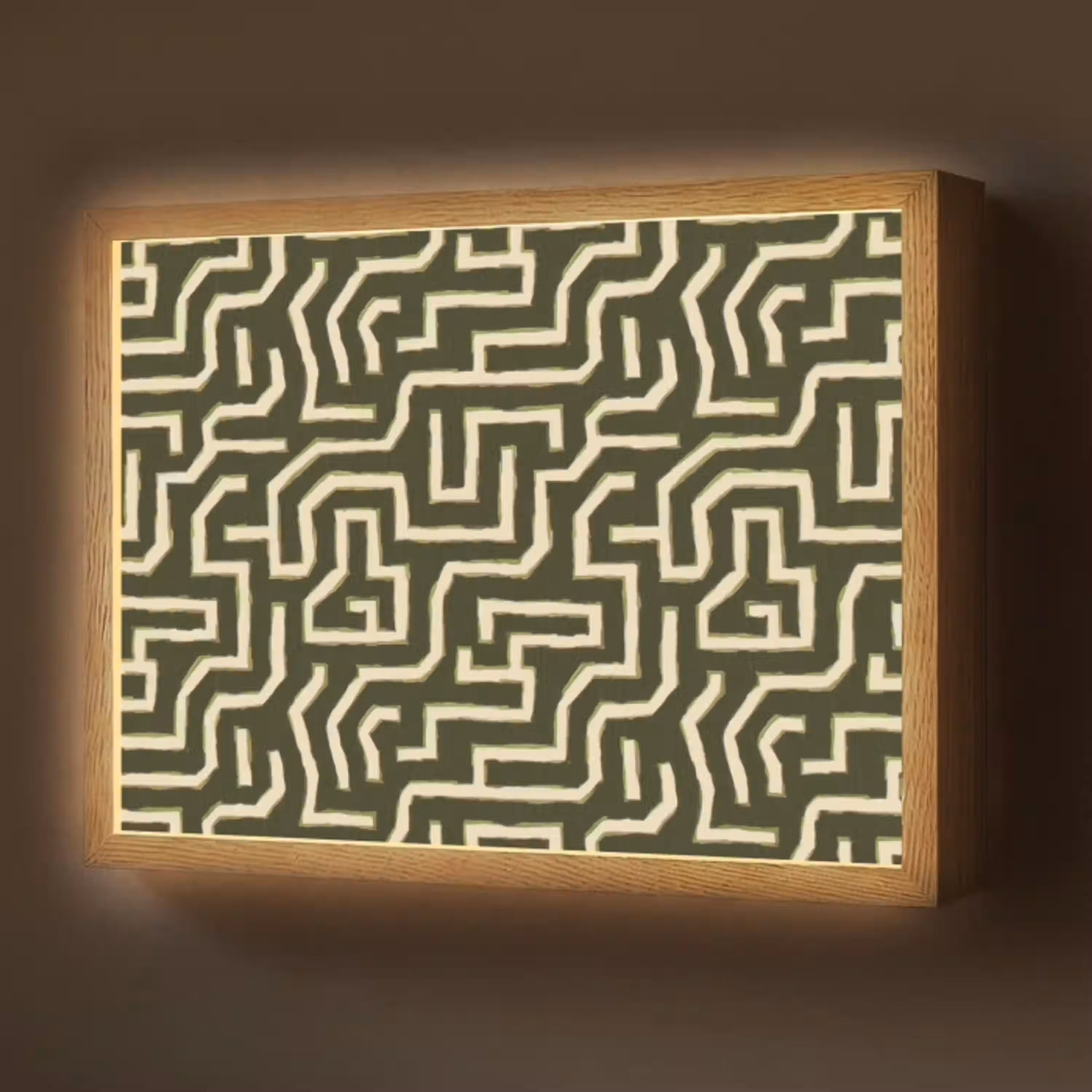 Lijnen - Abstract - Groen Light Box met batterij (Wandlamp) middel 907 -z3d_website