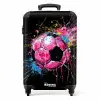 Roze voetbal met graffiti NBS - Handbagage koffer - Unisex middel -productfoto_recht