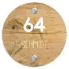 Hout - Modern Naambord Rond klein -3d