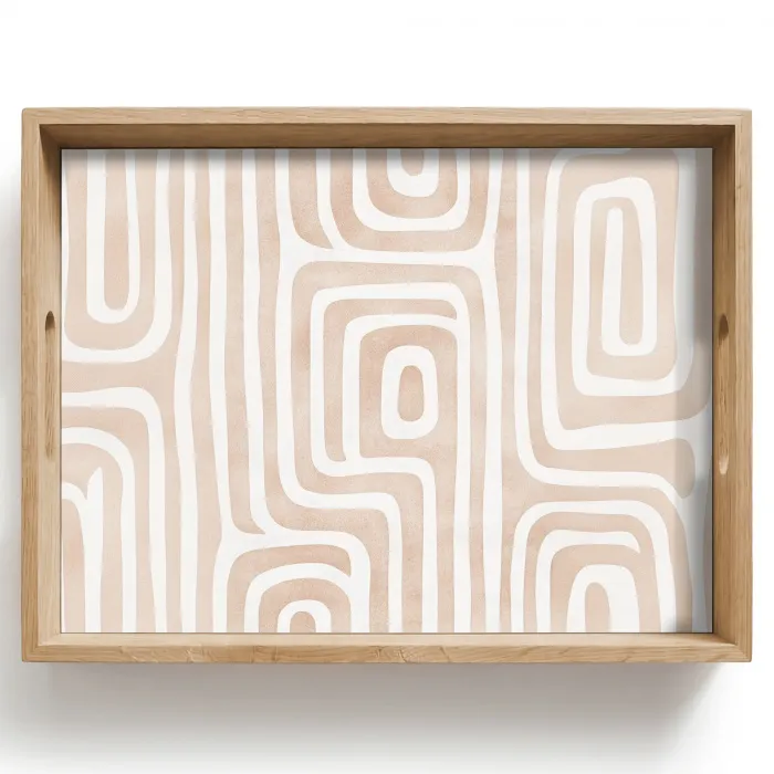 Decoratief - Labyrint - Beige Dienblad Rechthoek middel -z3d_shopping