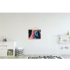 Modern - Marmer - Oranje textielposter latten blank klein -kinderkamer