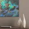 Veren - Pauwveren - Pauw - Blauw - Kunst PET vilt klein -sfeer6_closeup