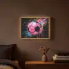 Graffiti - Sport - Voetbal - Bal - Roze Light Box met batterij (Wandlamp) middel -sfeer4