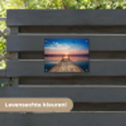 Steiger - Water - Zonsondergang - Roze - Horizon tuinposter los doek klein -sfeer3
