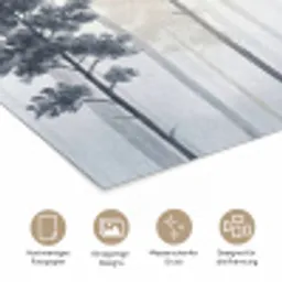 Bos - Bomen - Mist - Natuur - Illustratie - Grijs poster papier klein -tcloseup_DE